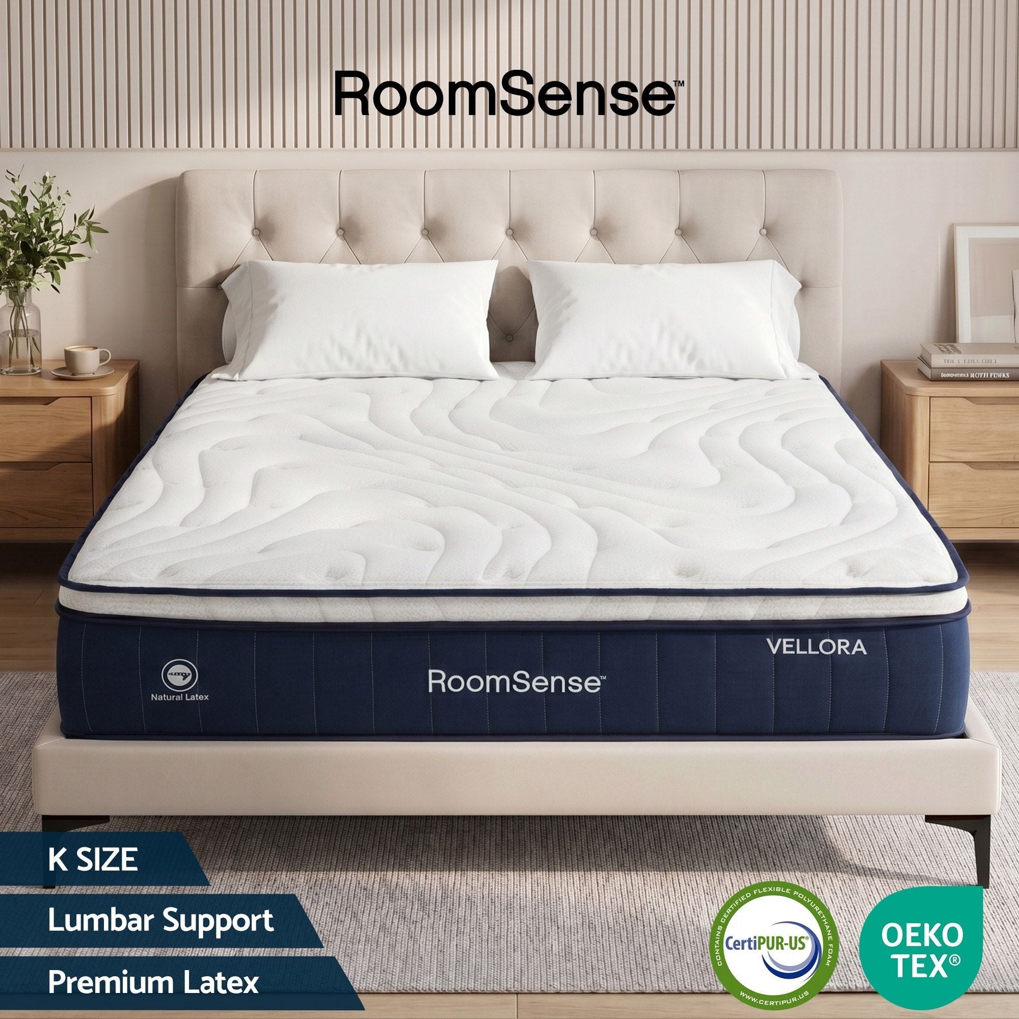 King Mattress , 30cm Medium Firm Hybrid Mattress with Latex Lumbar Support for Back Pain Relief , Pocket Spring Mattress King Size in a Box - Furniture > Mattresses > King Size Mattress - Rivercity House & Home Co. (ABN 18 642 972 209) - Affordable Modern Furniture Australia