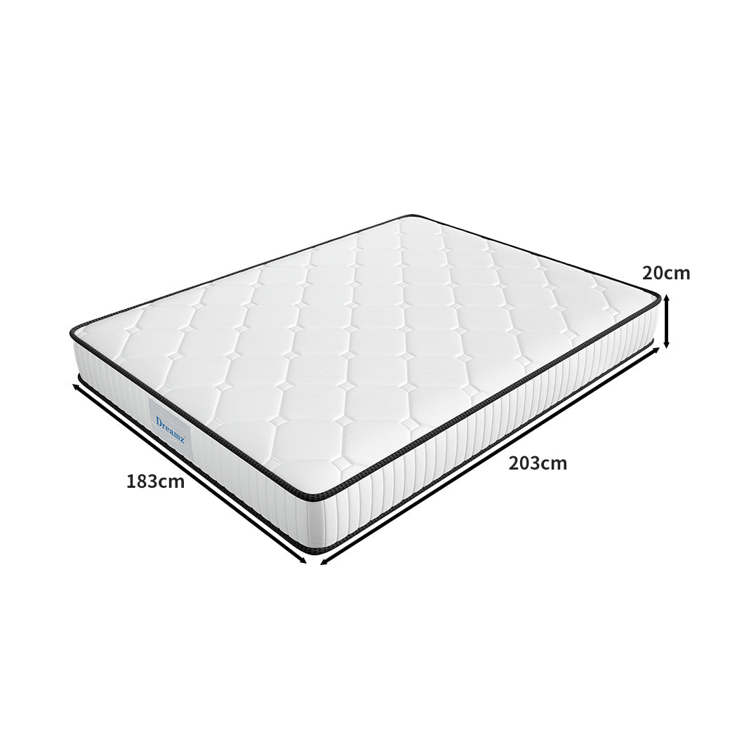 King Pocket Spring Mattress Bed - White - Rivercity House & Home Co. (ABN 18 642 972 209) - Affordable Modern Furniture Australia