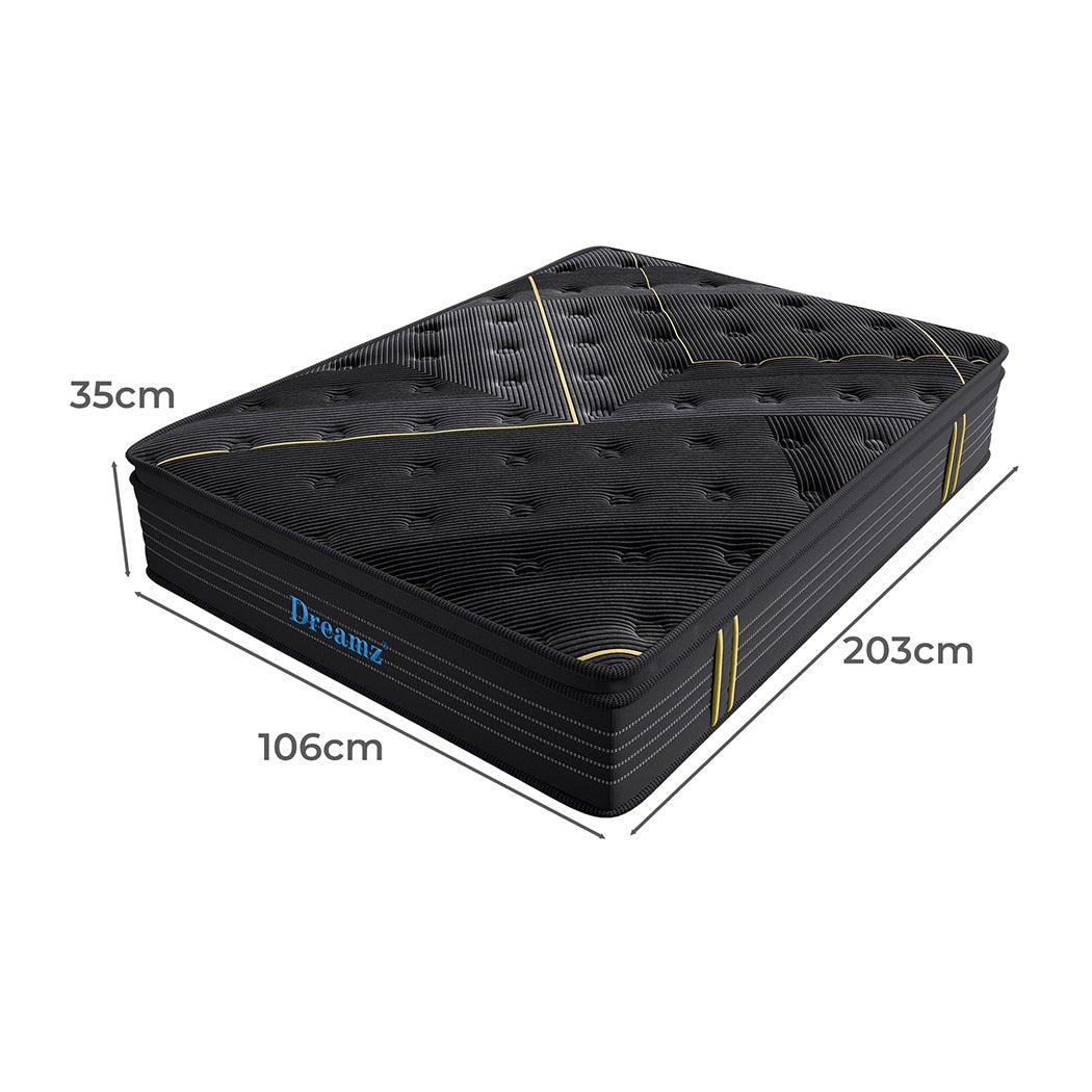 King Single Bamboo Charcoal Euro Top Spring Mattress - Black - Rivercity House & Home Co. (ABN 18 642 972 209) - Affordable Modern Furniture Australia