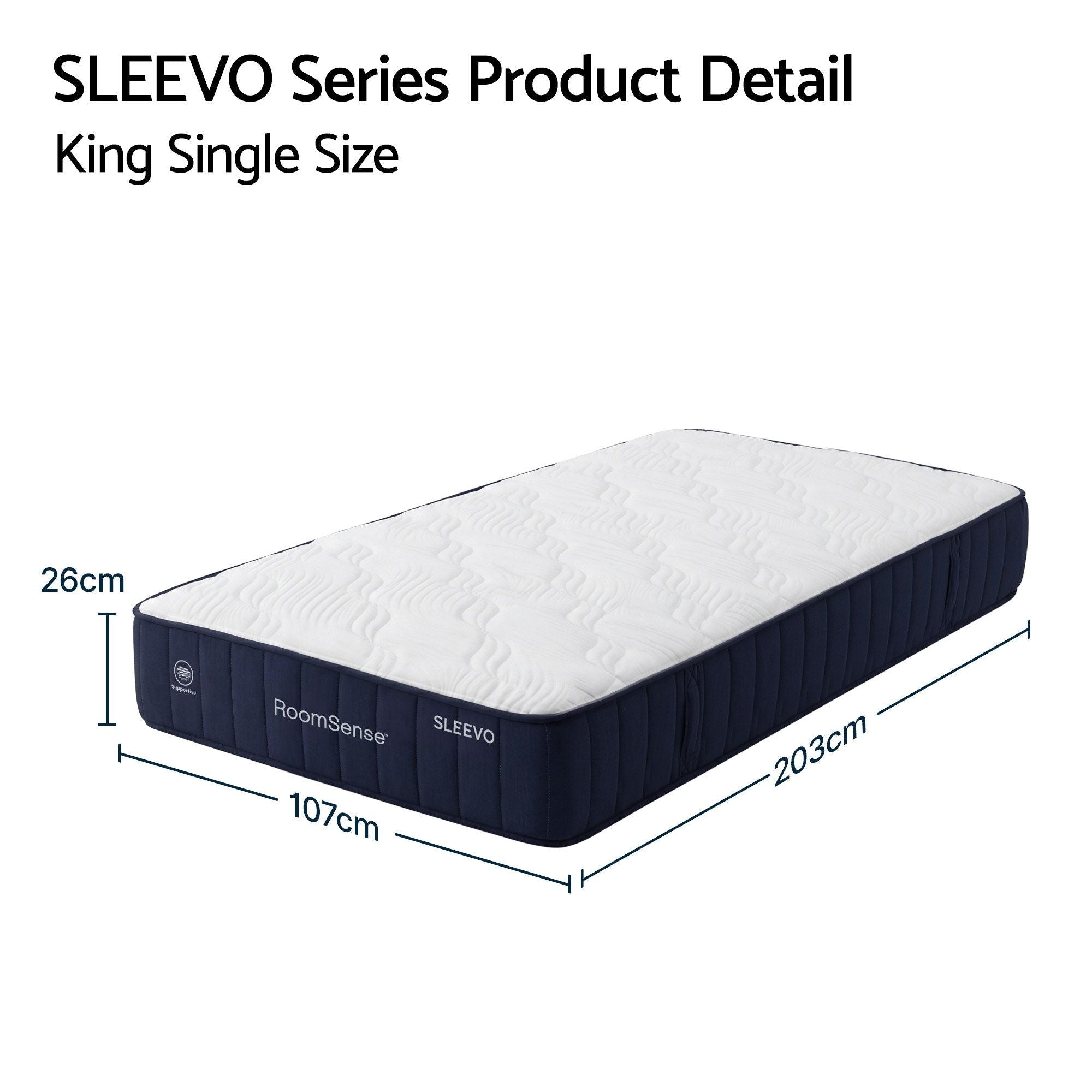 King Single Mattress, 26cm Orthopedic Firm Mattress for Back Pain Relief, Pocket Spring Hybrid Mattress King Single Size for Home & Rental - Furniture > Mattresses > King Single Mattress - Rivercity House & Home Co. (ABN 18 642 972 209) - Affordable Modern Furniture Australia