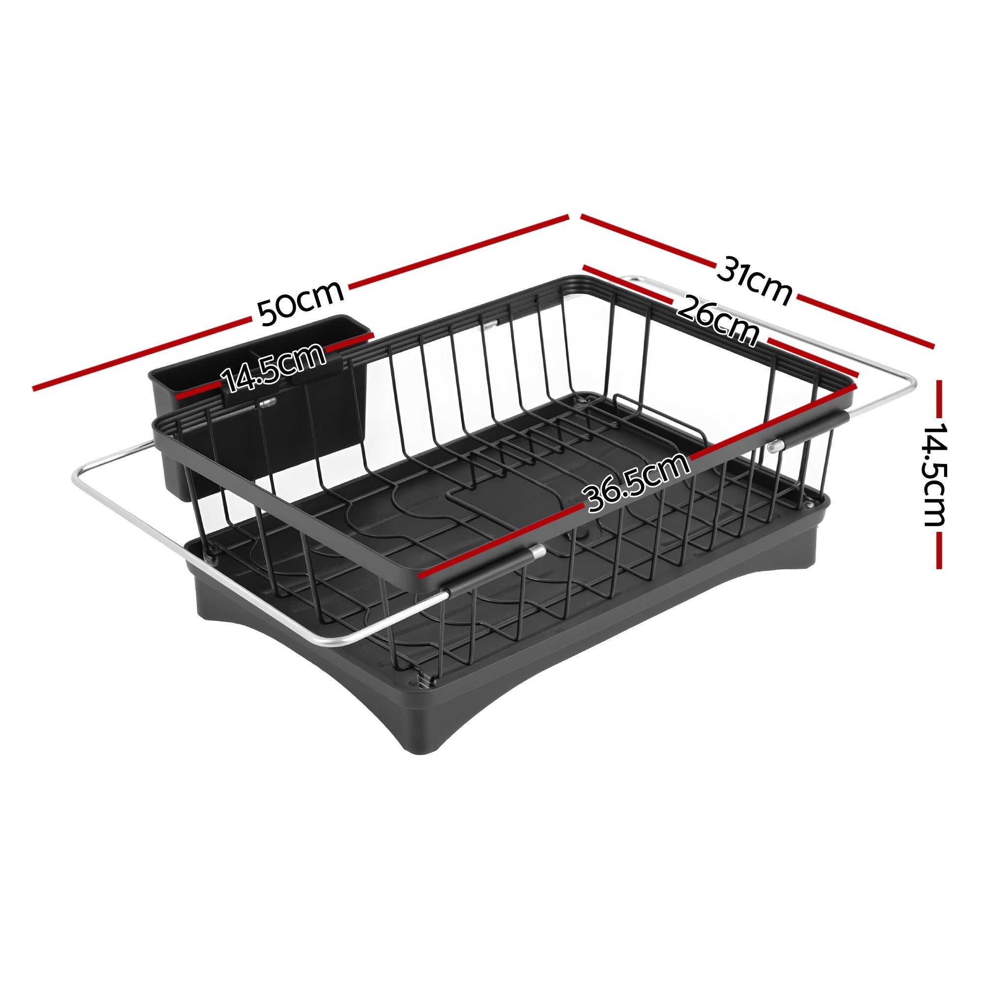 Kitchen Dish Drying Rack and Sink Organiser Dish Drainer - Black - Home & Garden > Kitchenware > Dish Racks - Rivercity House & Home Co. (ABN 18 642 972 209) - Affordable Modern Furniture Australia