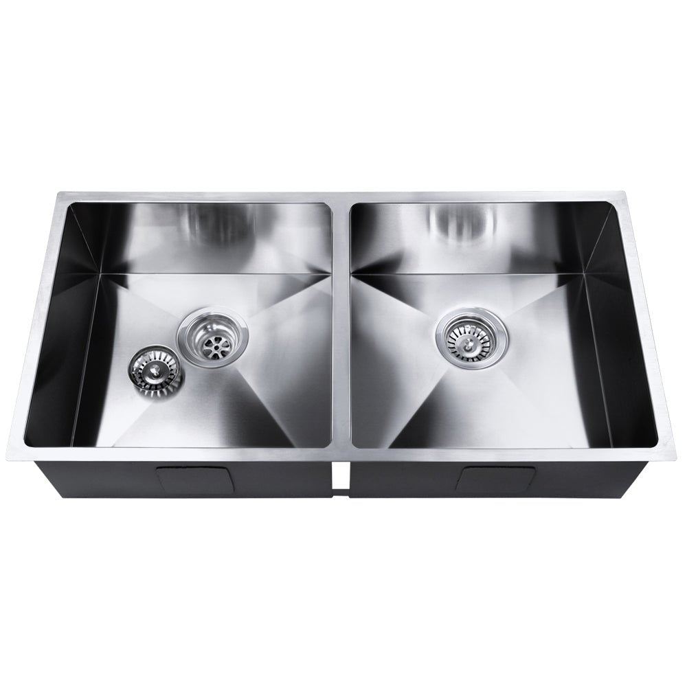 Kitchen Sink 86X44CM Stainless Steel Basin Double Bowl Silver - Furniture > Dining > Kitchen Sinks - Rivercity House & Home Co. (ABN 18 642 972 209) - Affordable Modern Furniture Australia