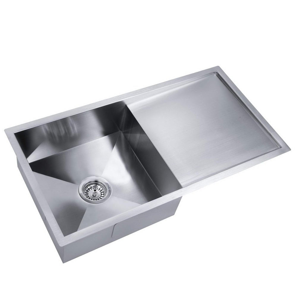 Kitchen Sink 87X45CM Stainless Steel Basin Single Bowl Silver - Furniture > Dining > Kitchen Sinks - Rivercity House & Home Co. (ABN 18 642 972 209) - Affordable Modern Furniture Australia