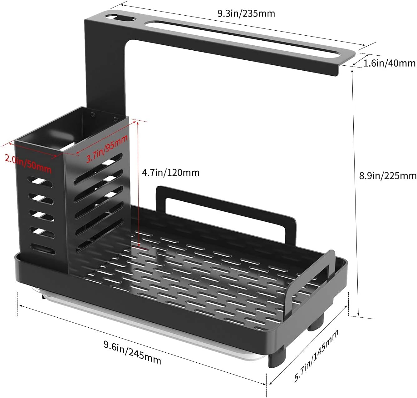 Kitchen Sink Caddy Organizer with Sponge, Soap & Brush Storage and Rag Rack, Drain Tray & Utensil Holder - Home & Garden > Kitchenware > Dish Racks - Rivercity House & Home Co. (ABN 18 642 972 209) - Affordable Modern Furniture Australia