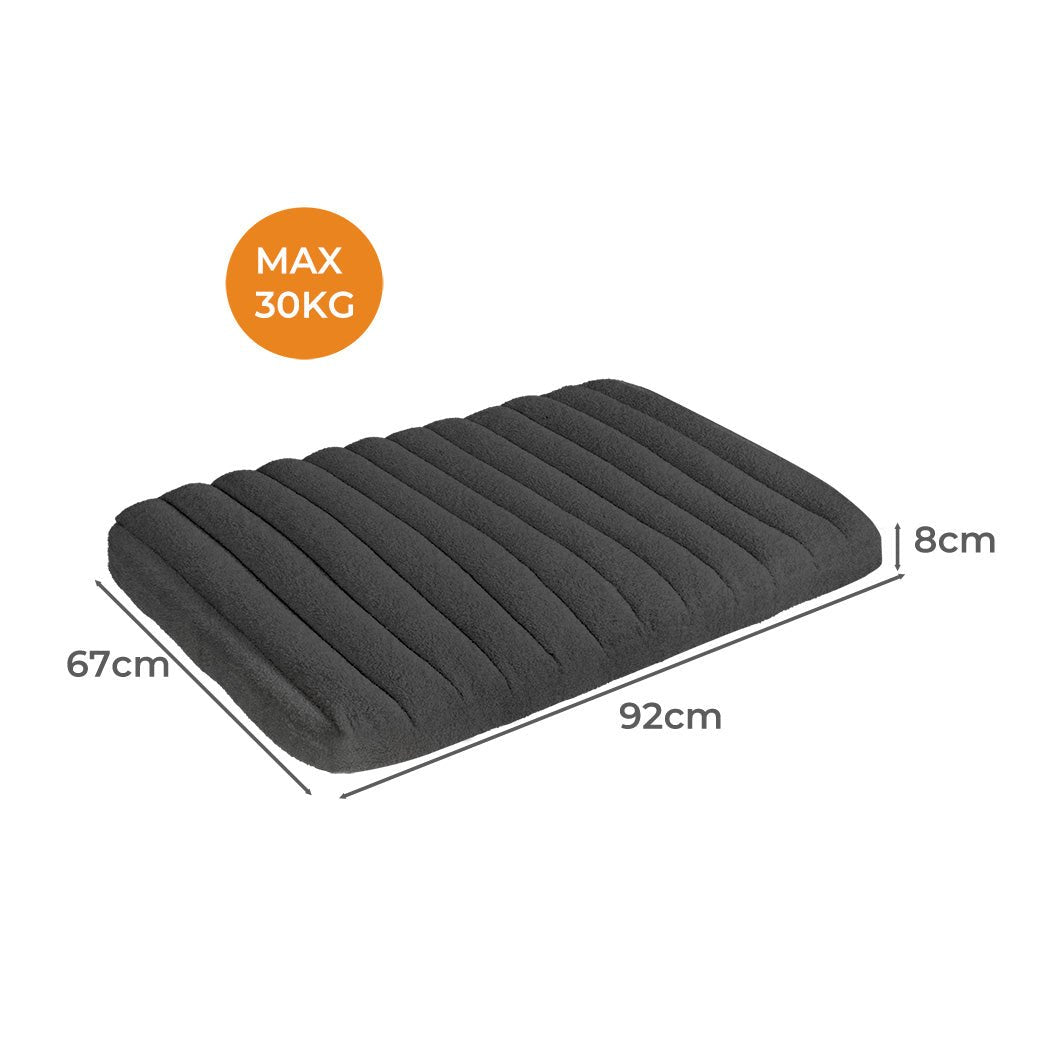 L Orthopedic Dog Bed with Sherpa Plush Removable Cover - Grey - Rivercity House & Home Co. (ABN 18 642 972 209) - Affordable Modern Furniture Australia