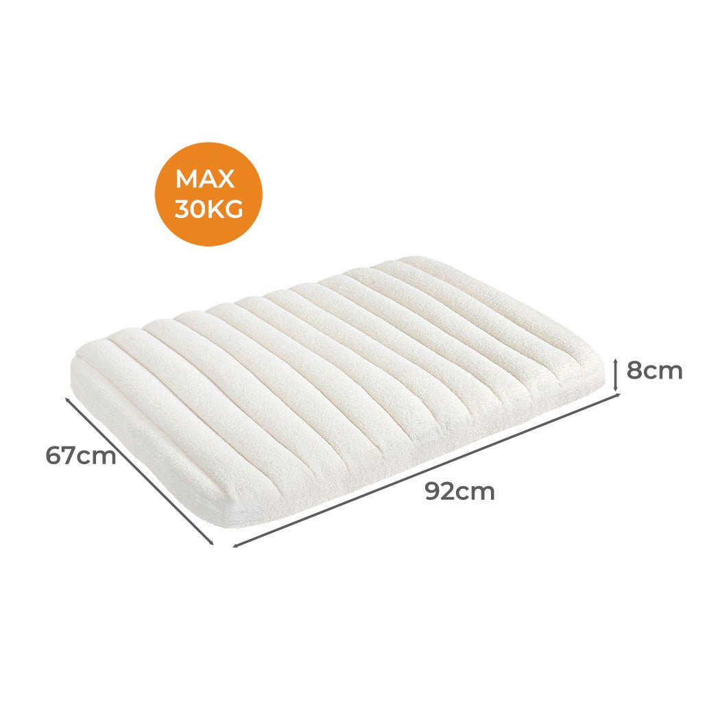 L Orthopedic Dog Bed with Sherpa Plush Removable Cover - White - Rivercity House & Home Co. (ABN 18 642 972 209) - Affordable Modern Furniture Australia