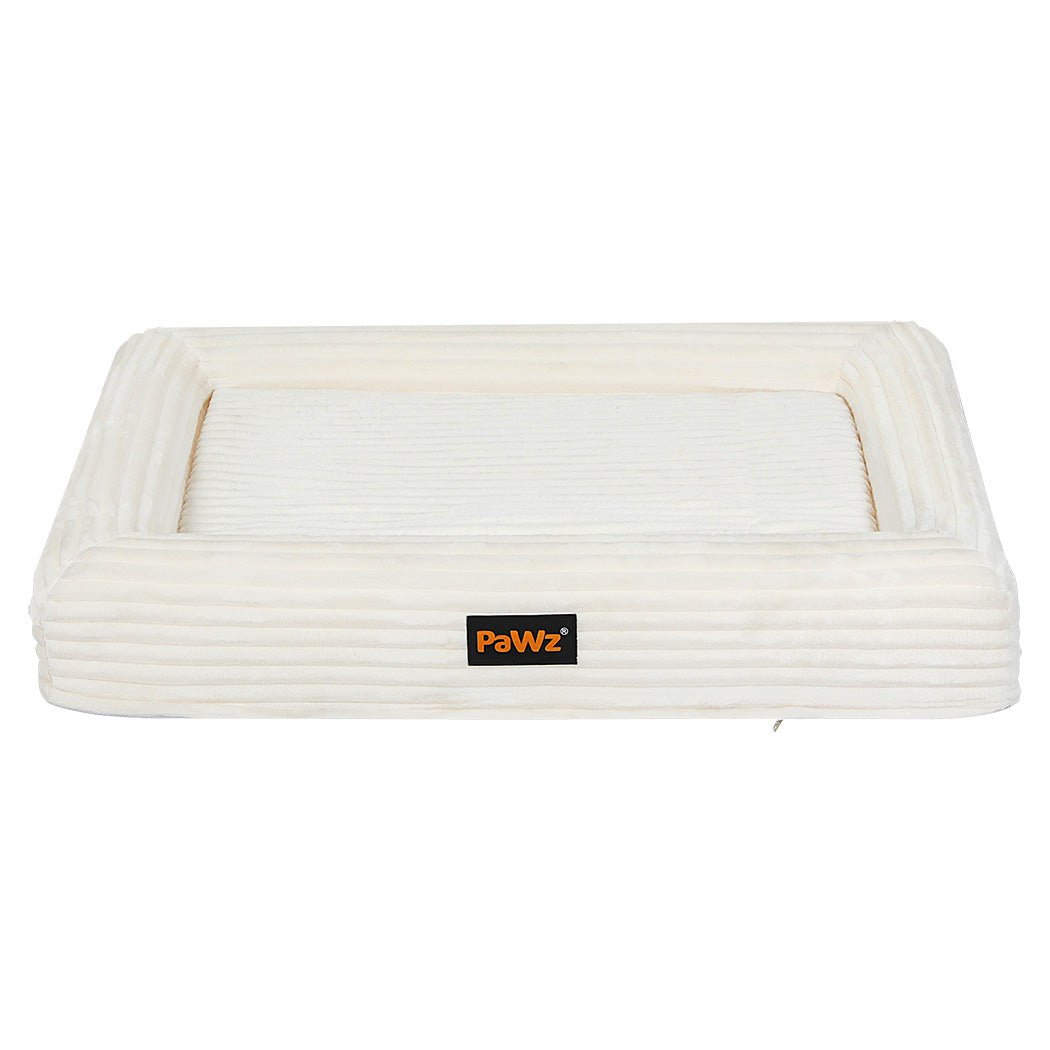 L Orthopedic Dog Bed with Waterproof Removable Corduroy Cover - Beige - Rivercity House & Home Co. (ABN 18 642 972 209) - Affordable Modern Furniture Australia