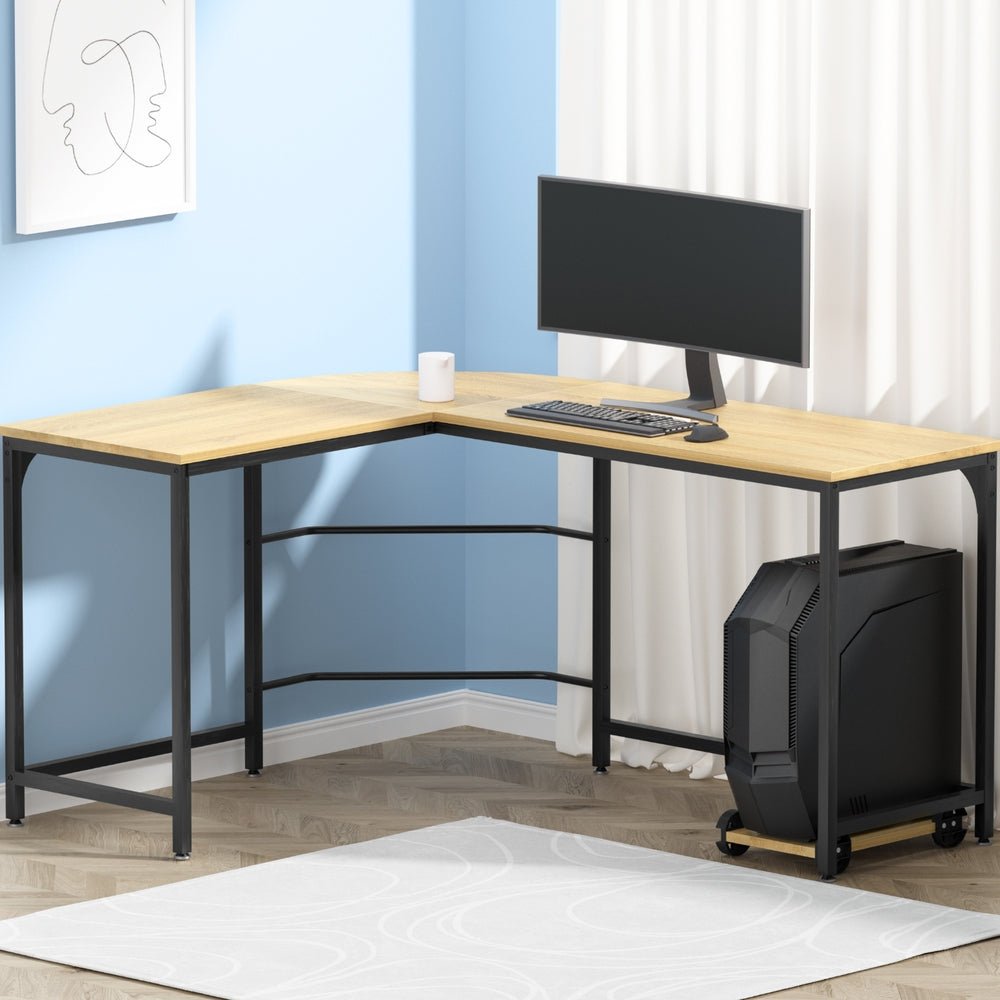 L - Shaped Corner Desk - Oak - Rivercity House & Home Co. (ABN 18 642 972 209) - Affordable Modern Furniture Australia