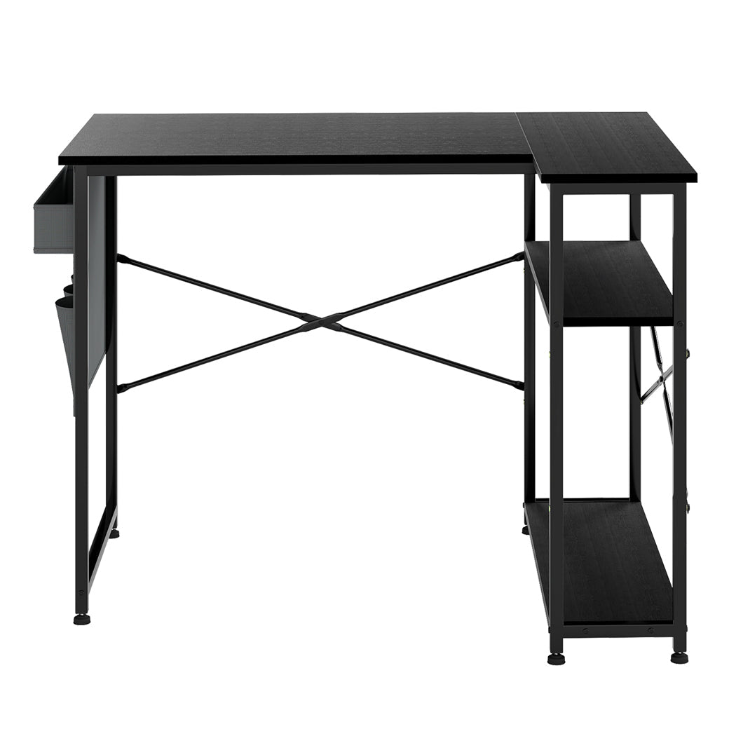 L - Shaped Gaming Computer Desk Corner Table 100cm Workspace - Black - Rivercity House & Home Co. (ABN 18 642 972 209) - Affordable Modern Furniture Australia