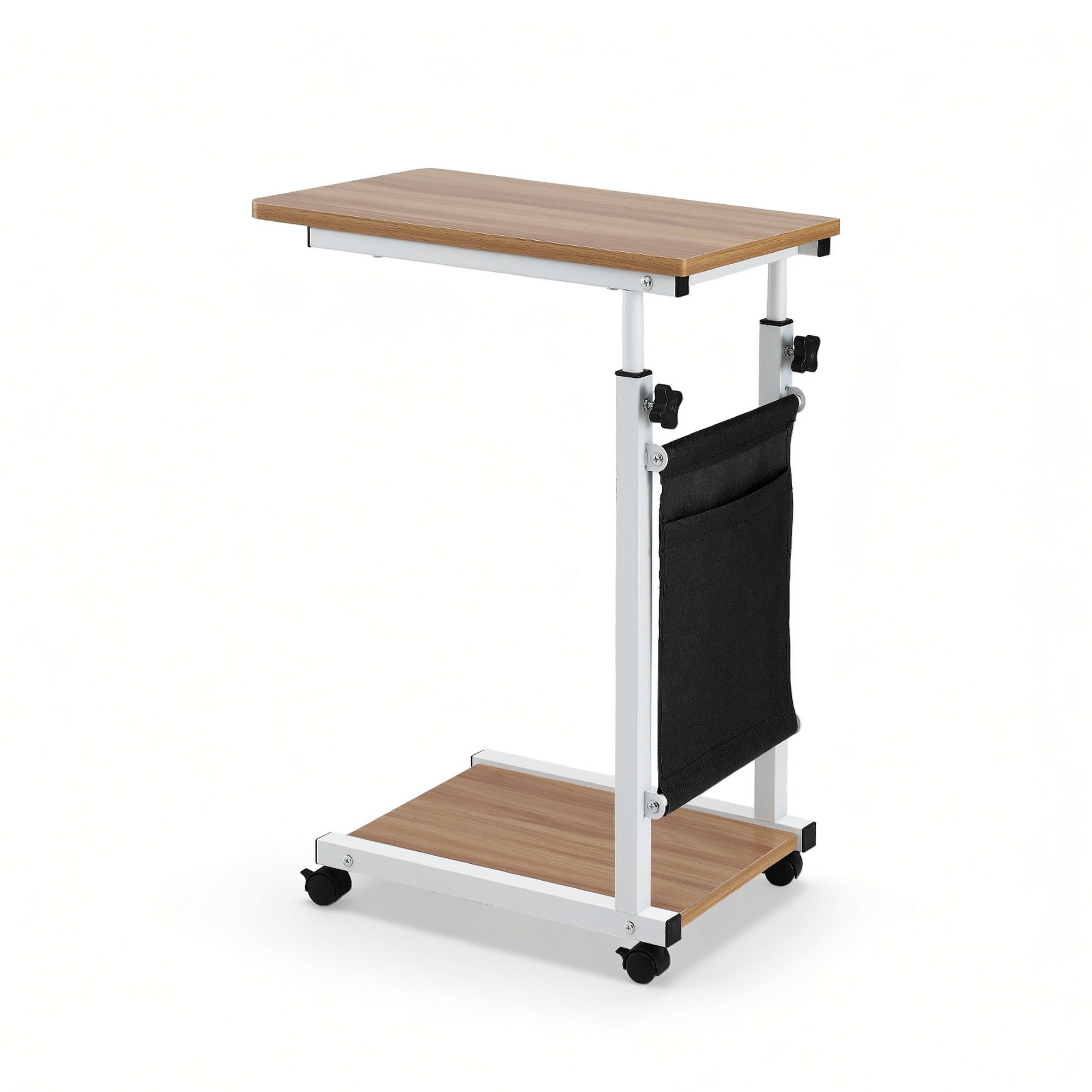 Laptop Desk Height Adjustable Mobile Workstation Computer Desks 48CM Oak - Furniture > Living Room > Side Tables - Rivercity House & Home Co. (ABN 18 642 972 209) - Affordable Modern Furniture Australia