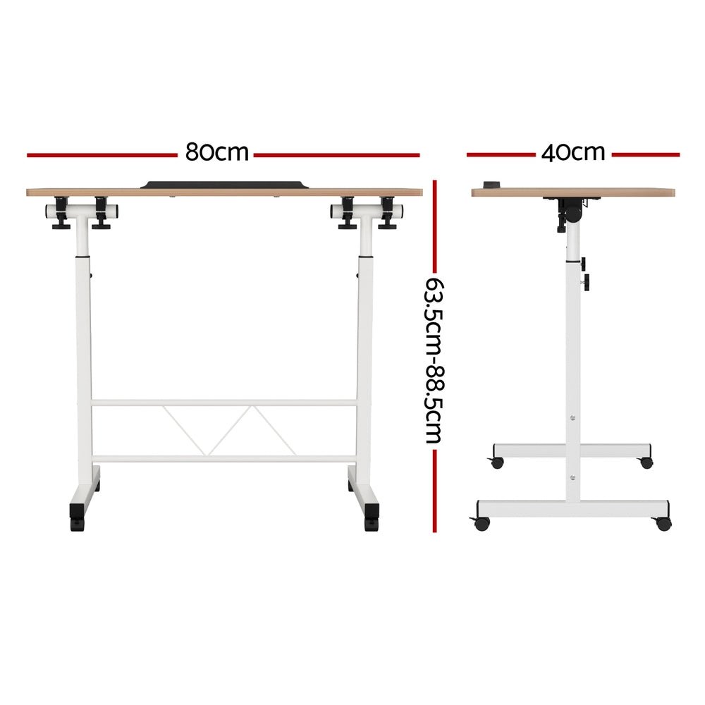 Laptop Desk Table Adjustable 80CM Light Wood - Furniture > Office > Desks - Rivercity House & Home Co. (ABN 18 642 972 209) - Affordable Modern Furniture Australia