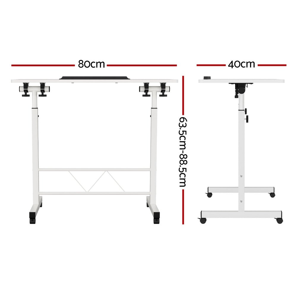 Laptop Desk Table Adjustable 80CM White - Furniture > Office > Desks - Rivercity House & Home Co. (ABN 18 642 972 209) - Affordable Modern Furniture Australia