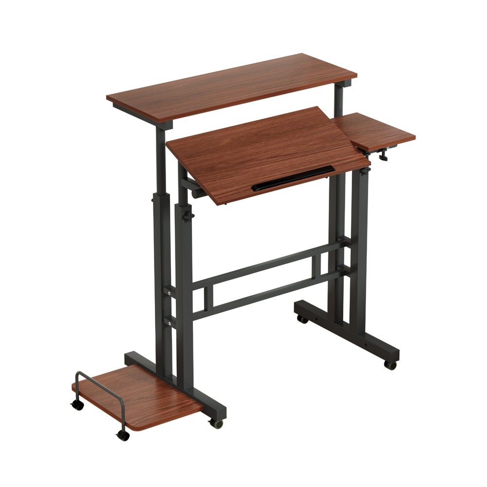 Laptop Desk Table Adjustable Dark Wood 80CM - Furniture > Office > Desks - Rivercity House & Home Co. (ABN 18 642 972 209) - Affordable Modern Furniture Australia