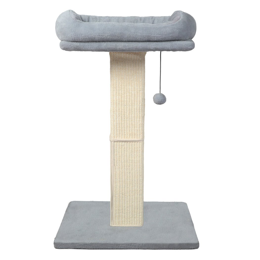 Large Cat Scratcher with Perch and Toy - Light Grey - Rivercity House & Home Co. (ABN 18 642 972 209) - Affordable Modern Furniture Australia