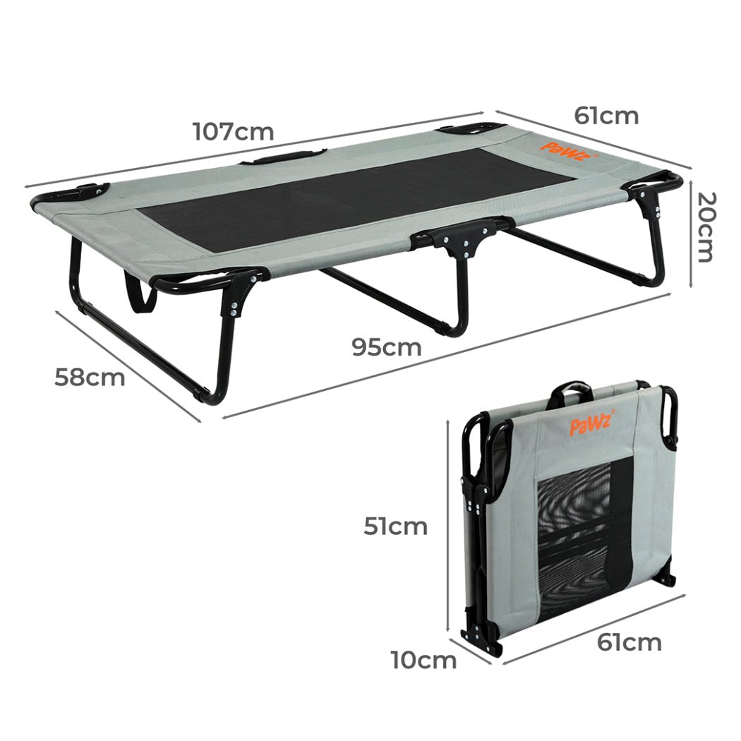Large Foldable Elevated Dog Bed Trampoline - Grey - Rivercity House & Home Co. (ABN 18 642 972 209) - Affordable Modern Furniture Australia
