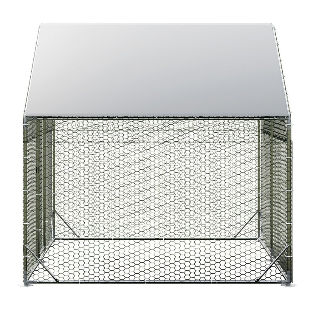 Large Walk - in Metal Chicken Coop Cage 200x300x194cm - Silver - Rivercity House & Home Co. (ABN 18 642 972 209) - Affordable Modern Furniture Australia