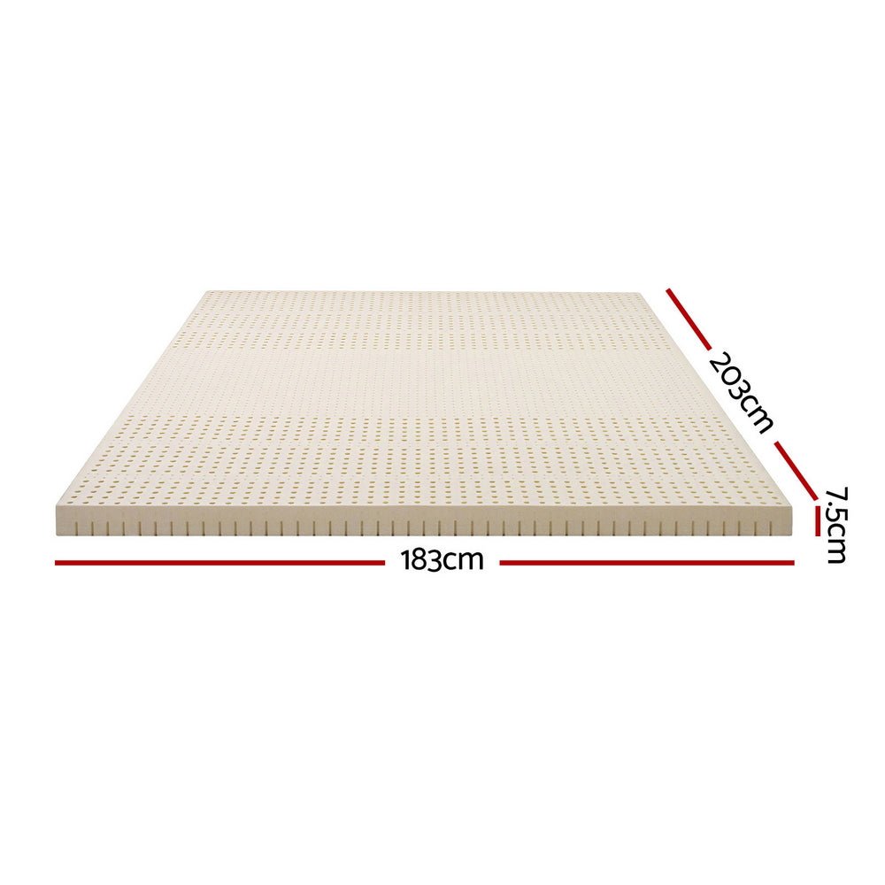 Latex Mattress Topper 7.5cm King - White - Furniture > Mattresses > Mattress Toppers - Rivercity House & Home Co. (ABN 18 642 972 209) - Affordable Modern Furniture Australia