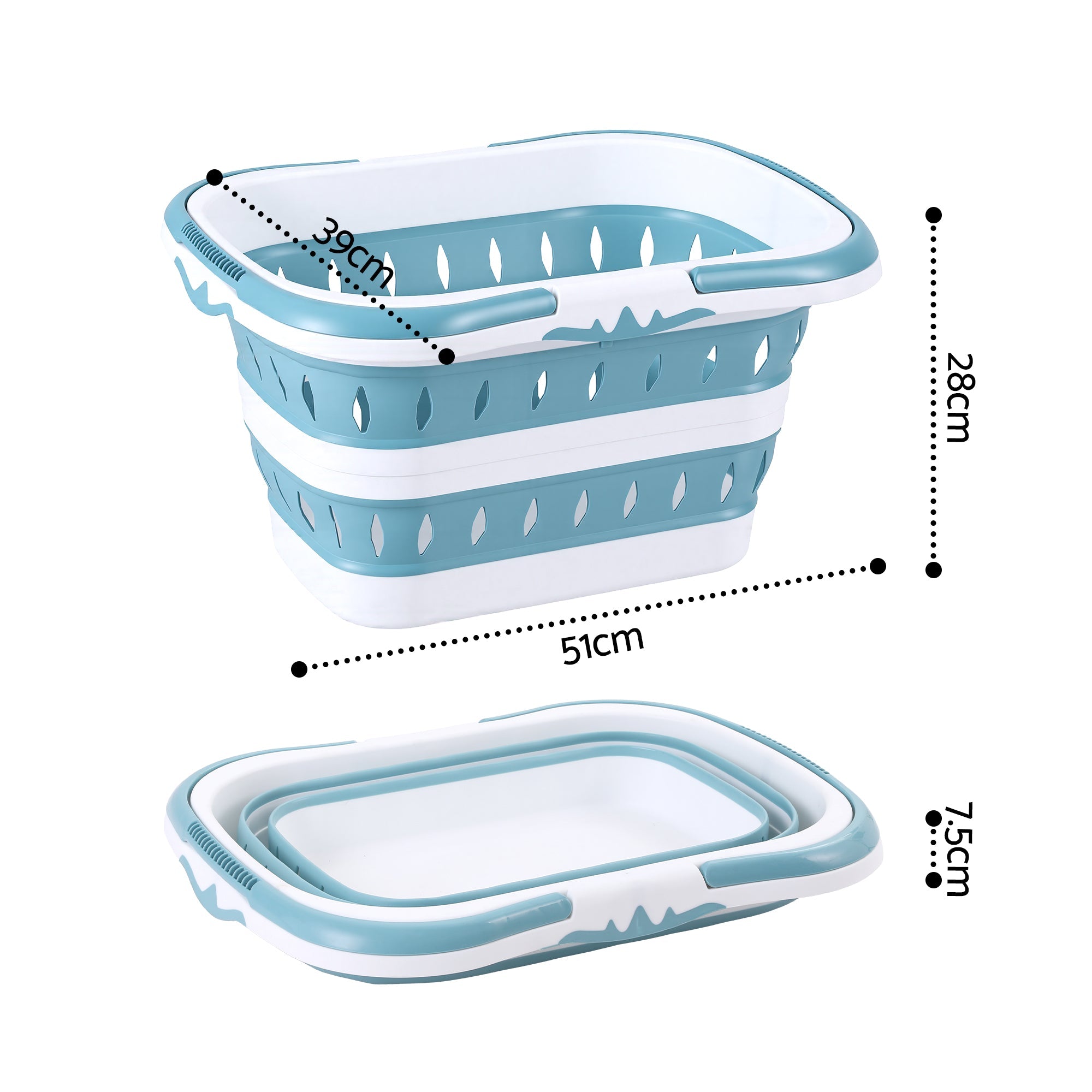 Laundry Basket Hamper Large Foldable Washing Clothes Storage Organiser Blue - Home & Garden > Laundry & Cleaning > Laundry Baskets - Rivercity House & Home Co. (ABN 18 642 972 209) - Affordable Modern Furniture Australia