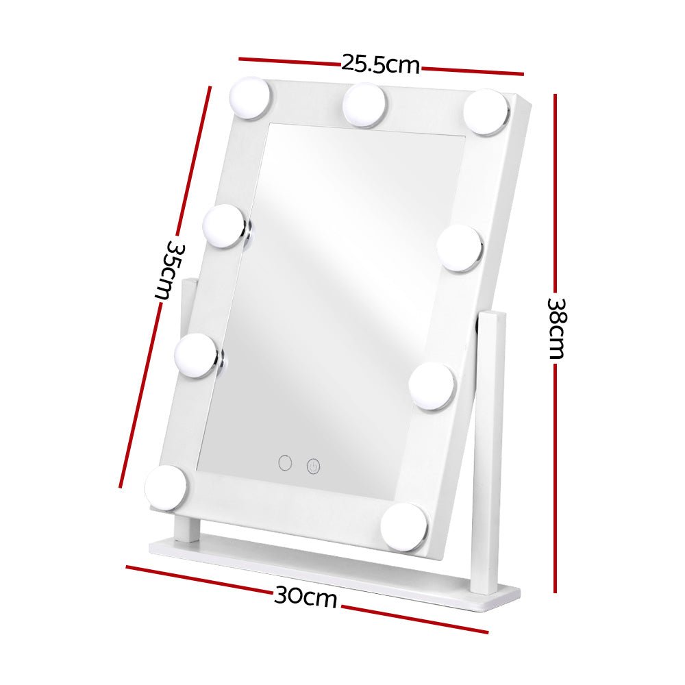 LED Standing Makeup Mirror - White - Rivercity House & Home Co. (ABN 18 642 972 209) - Affordable Modern Furniture Australia