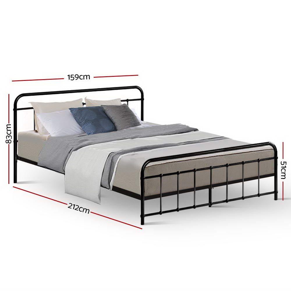 Leo Metal Queen Bed Frame Black - Rivercity House & Home Co. (ABN 18 642 972 209) - Affordable Modern Furniture Australia