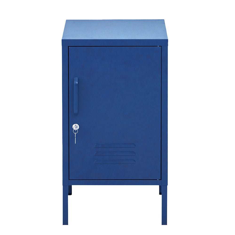 Lockable Metal Bedside Table Cabinet - Blue - Furniture > Bedroom - Rivercity House & Home Co. (ABN 18 642 972 209) - Affordable Modern Furniture Australia