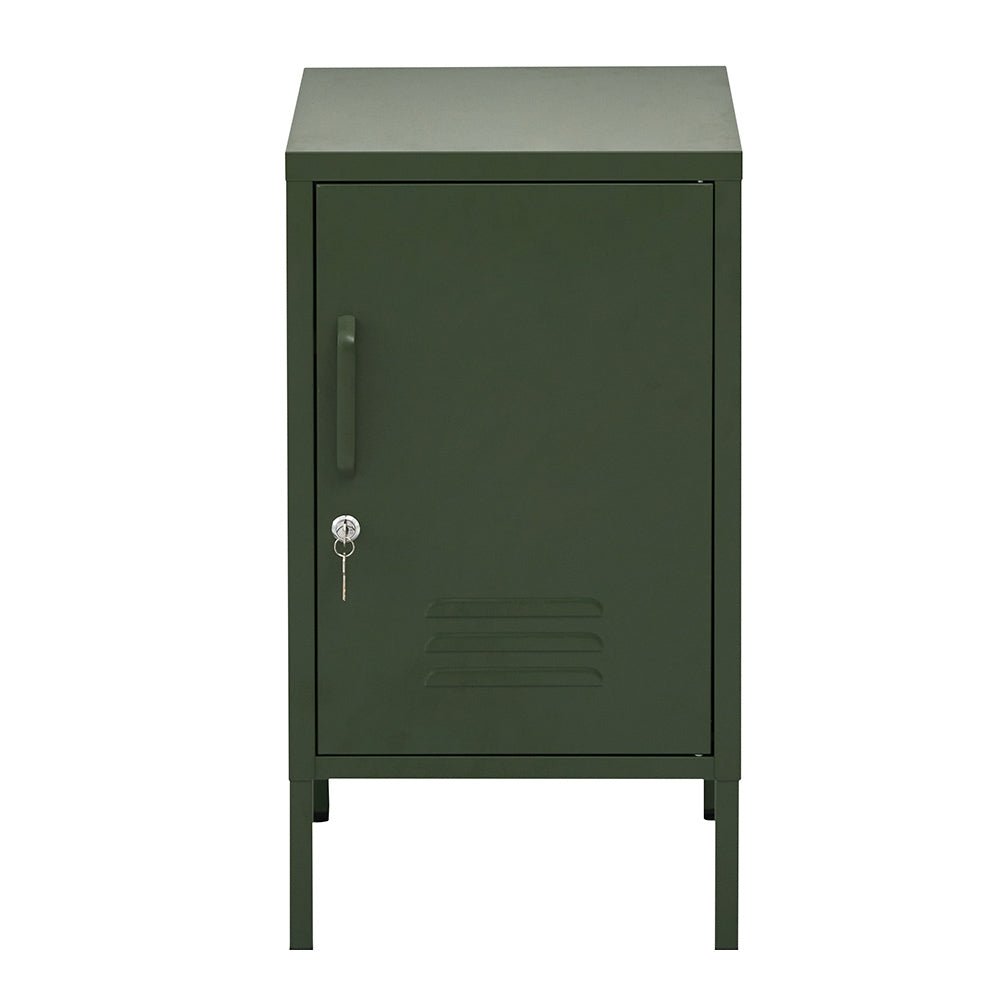Lockable Metal Bedside Table Cabinet - Green - Furniture > Bedroom - Rivercity House & Home Co. (ABN 18 642 972 209) - Affordable Modern Furniture Australia