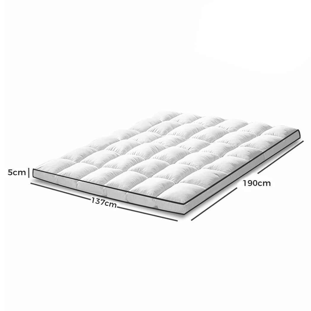 Luxury Double Pillowtop Mattress Topper 4 - 5cm - White - Rivercity House & Home Co. (ABN 18 642 972 209) - Affordable Modern Furniture Australia