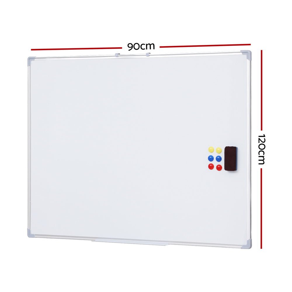 Magnetic Whiteboard 90x120cm Erase Board Marker Eraser Tray Home Office School - Home & Garden > Home & Garden Others - Rivercity House & Home Co. (ABN 18 642 972 209) - Affordable Modern Furniture Australia