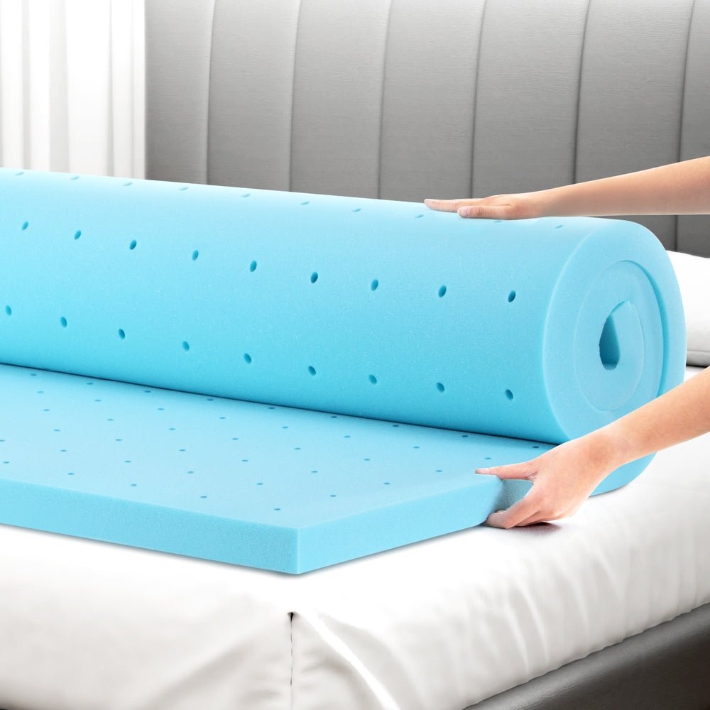 Memory Foam Mattress Topper Ventilated Cool Gel 5cm Single - Furniture > Mattresses > Mattress Toppers - Rivercity House & Home Co. (ABN 18 642 972 209) - Affordable Modern Furniture Australia