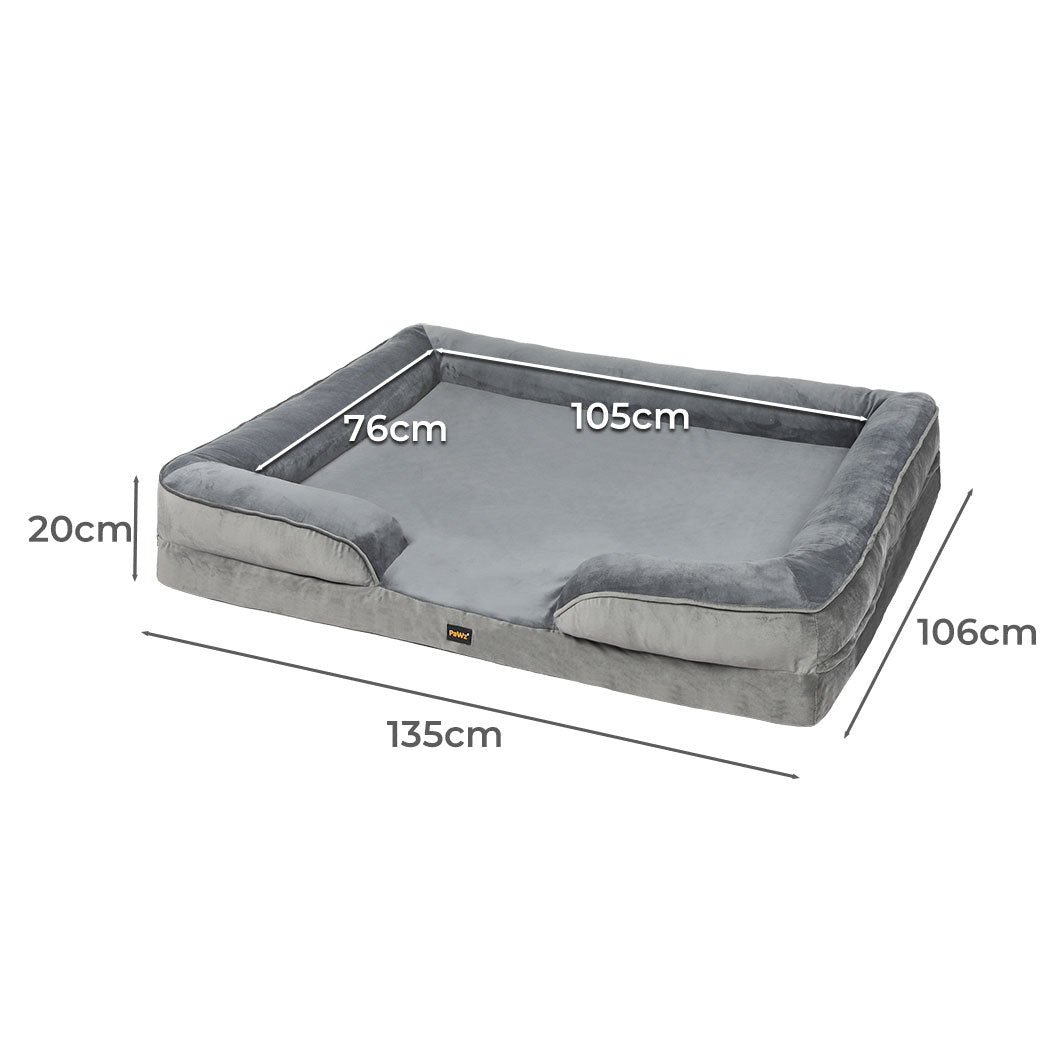 Memory Foam XXL Pet Sofa Bed Cushion - Grey - Rivercity House & Home Co. (ABN 18 642 972 209) - Affordable Modern Furniture Australia