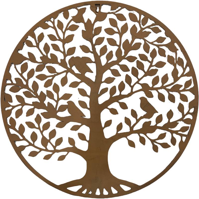 Metal Wall Art 59x59cm By The Tree - Rust Brown - Home & Garden > Wall Art > 3D Wall Art - Rivercity House & Home Co. (ABN 18 642 972 209) - Affordable Modern Furniture Australia