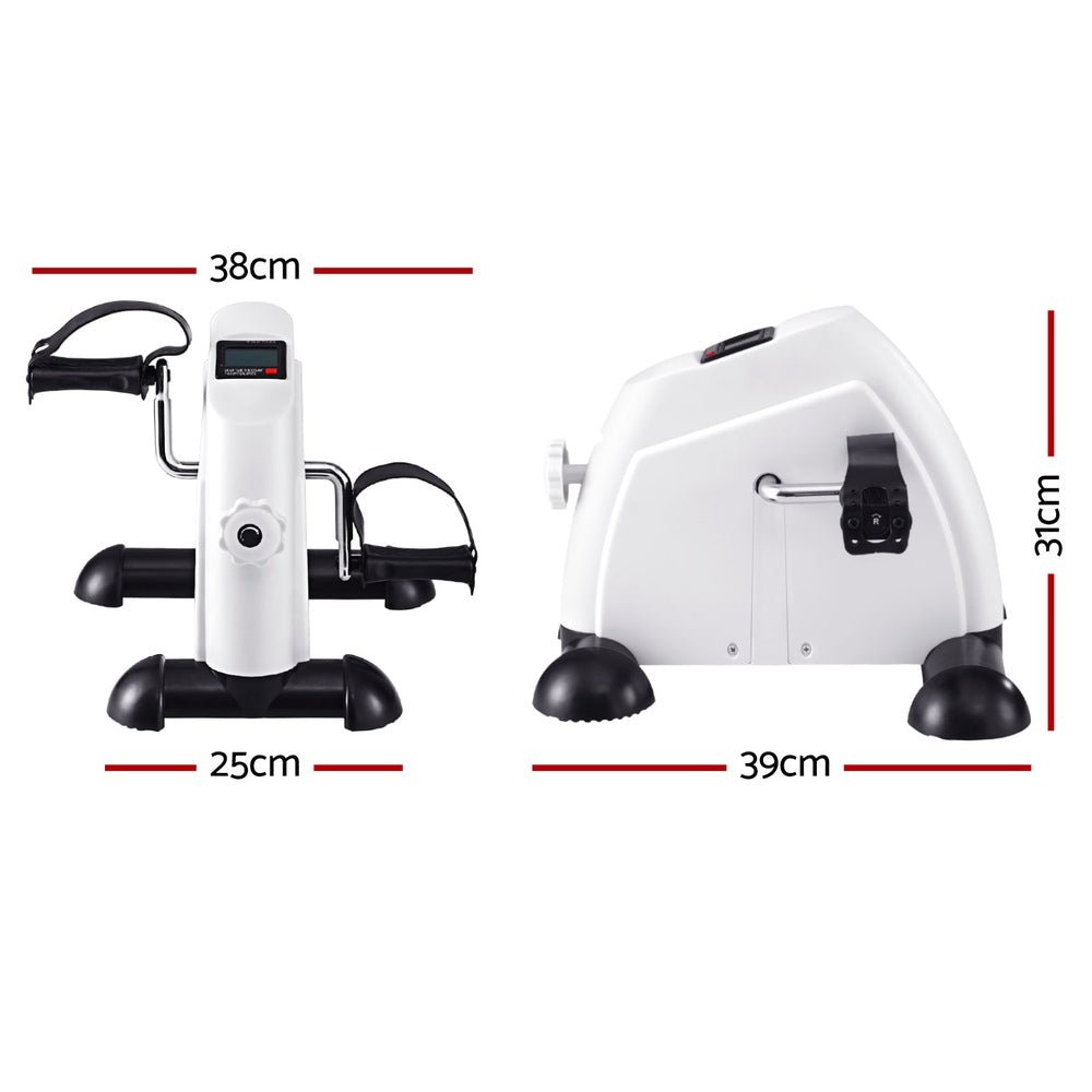 Mini Pedal Exerciser Under Desk Cross Trainer Bike - White - Sports & Fitness > Exercise, Gym & Fitness > Exercise Bikes - Rivercity House & Home Co. (ABN 18 642 972 209) - Affordable Modern Furniture Australia