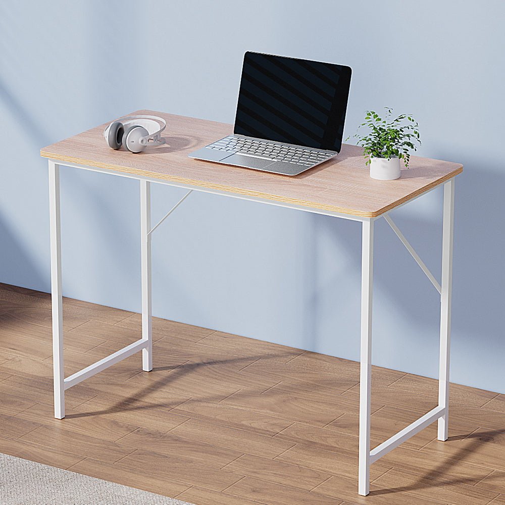 Minimalist Metal Desk (White) - Rivercity House & Home Co. (ABN 18 642 972 209) - Affordable Modern Furniture Australia