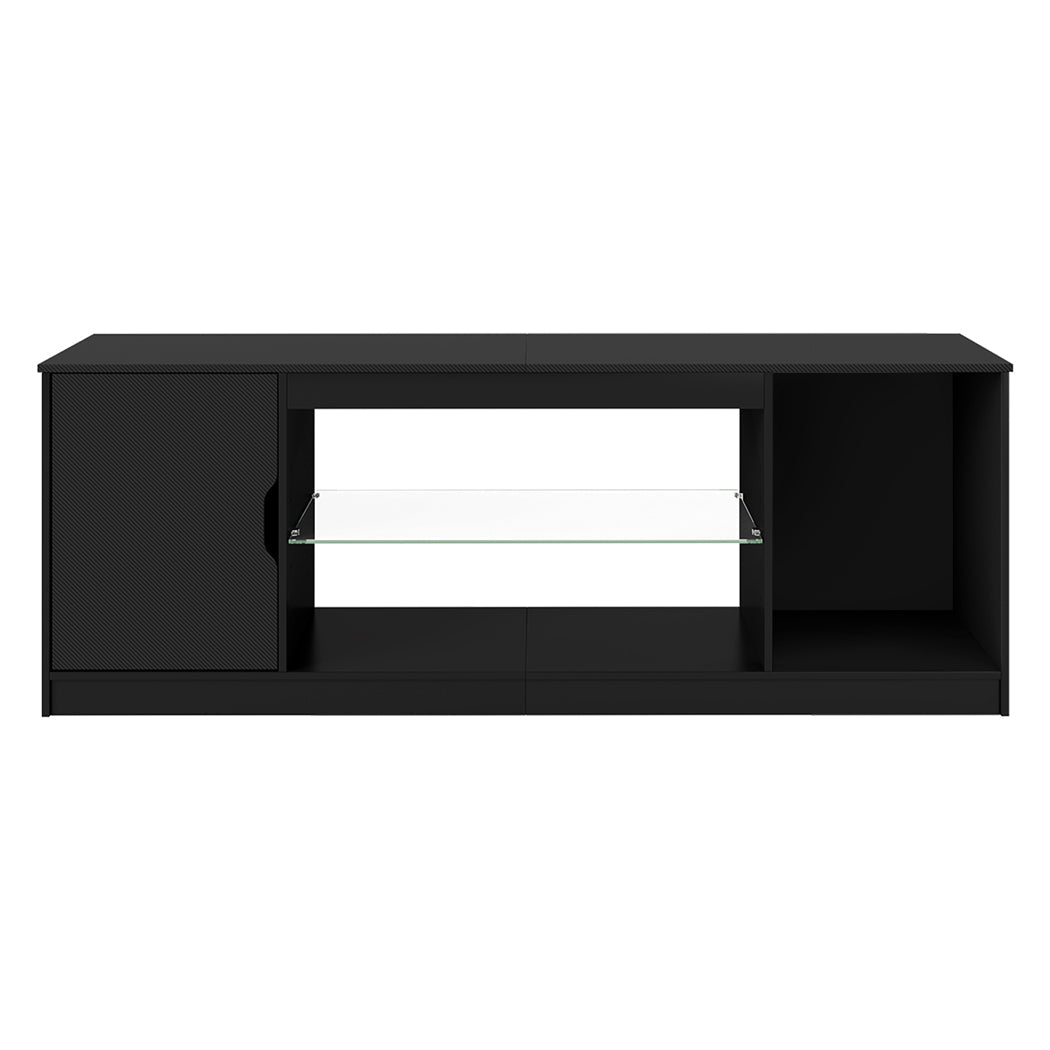 Modern 140cm TV Stand Storage with LED Lighting - Black - Rivercity House & Home Co. (ABN 18 642 972 209) - Affordable Modern Furniture Australia