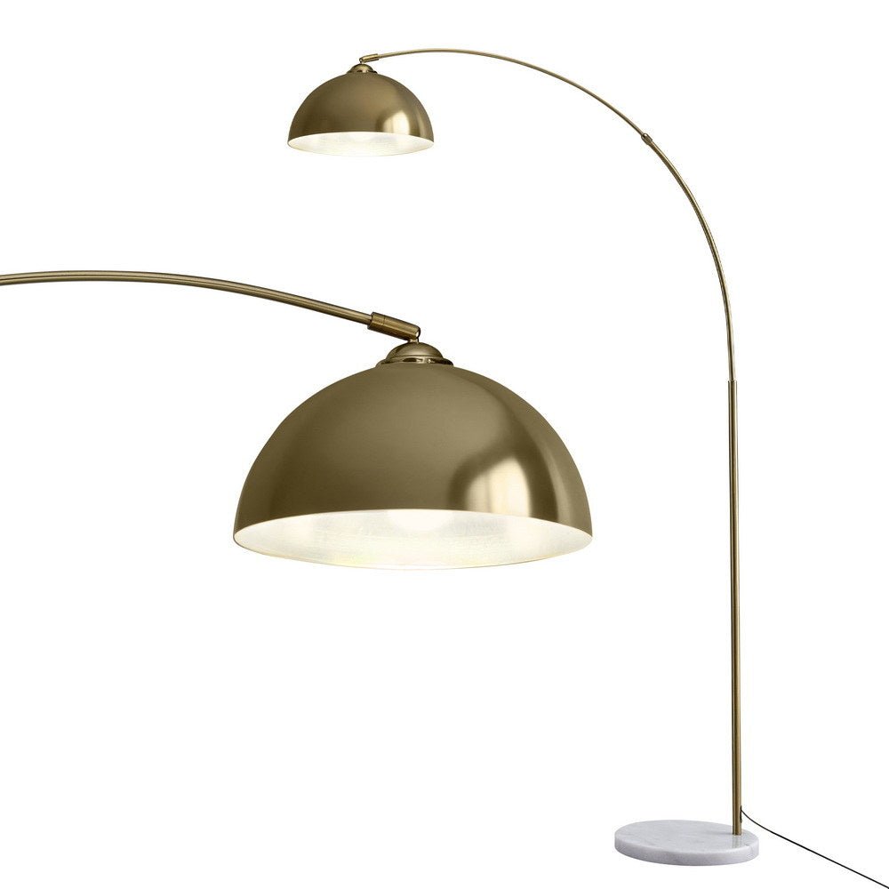 Modern Arched Floor Lamp Gold Brass Standing Heavy - Duty Marble Base for Living Room Bedroom - Home & Garden > Lighting > Floor Lamps - Rivercity House & Home Co. (ABN 18 642 972 209) - Affordable Modern Furniture Australia