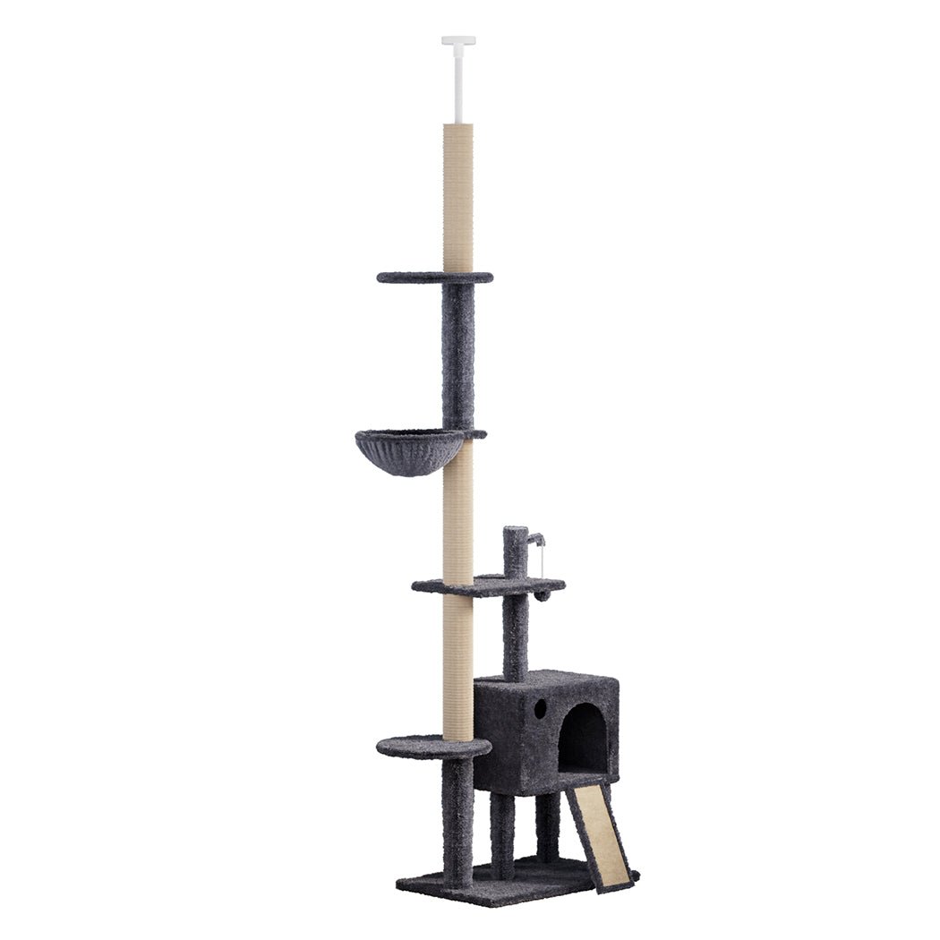 Multi - Level Cat Tree with Scratching Posts, Hammock & Condo - Grey - Rivercity House & Home Co. (ABN 18 642 972 209) - Affordable Modern Furniture Australia