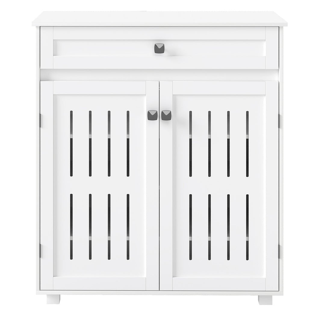 Multi - Tier Shoe Storage Cabinet with Louvre Doors and Adjustable Shelves - White - Rivercity House & Home Co. (ABN 18 642 972 209) - Affordable Modern Furniture Australia
