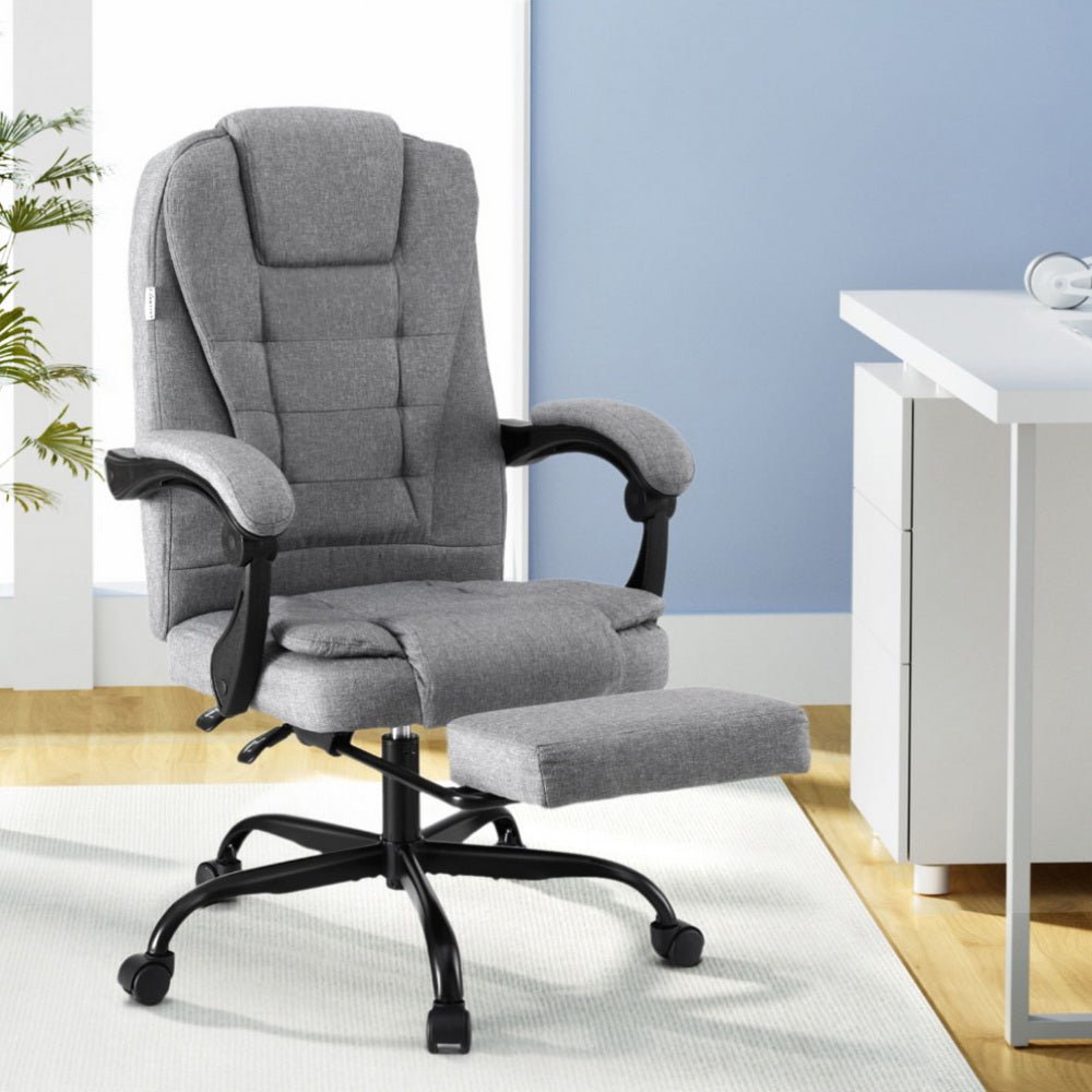Office Chair Executive Fabric Seat Racing Computer Desk Chairs Footrest - Furniture > Office > Office & Desk Chairs - Rivercity House & Home Co. (ABN 18 642 972 209) - Affordable Modern Furniture Australia