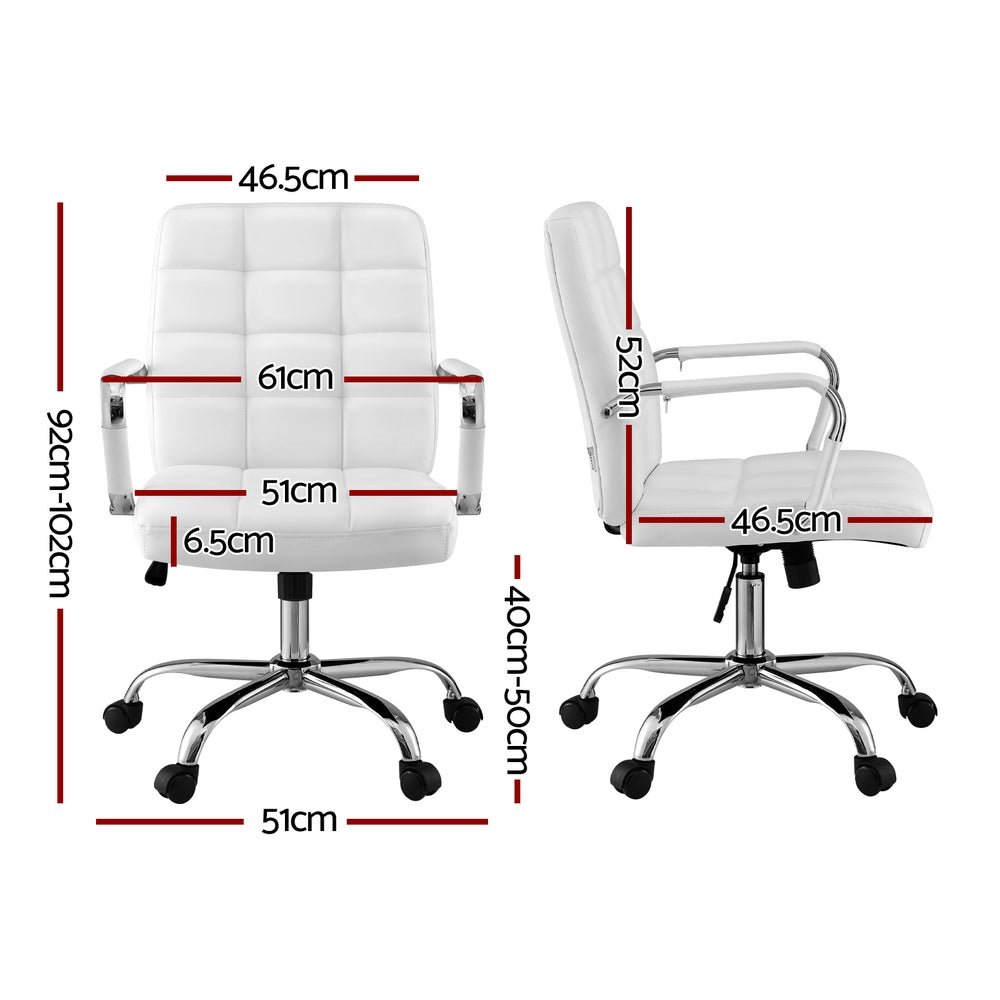 Office Chair Seat PU Work Computer Desk Chairs - Furniture > Office > Office & Desk Chairs - Rivercity House & Home Co. (ABN 18 642 972 209) - Affordable Modern Furniture Australia