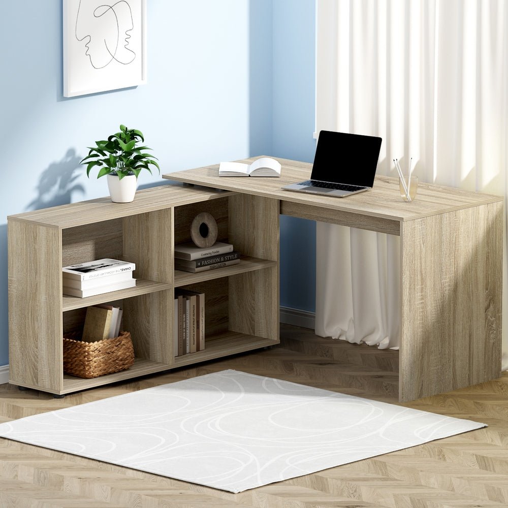 Office Computer Desk Corner Workstation - Rivercity House & Home Co. (ABN 18 642 972 209) - Affordable Modern Furniture Australia
