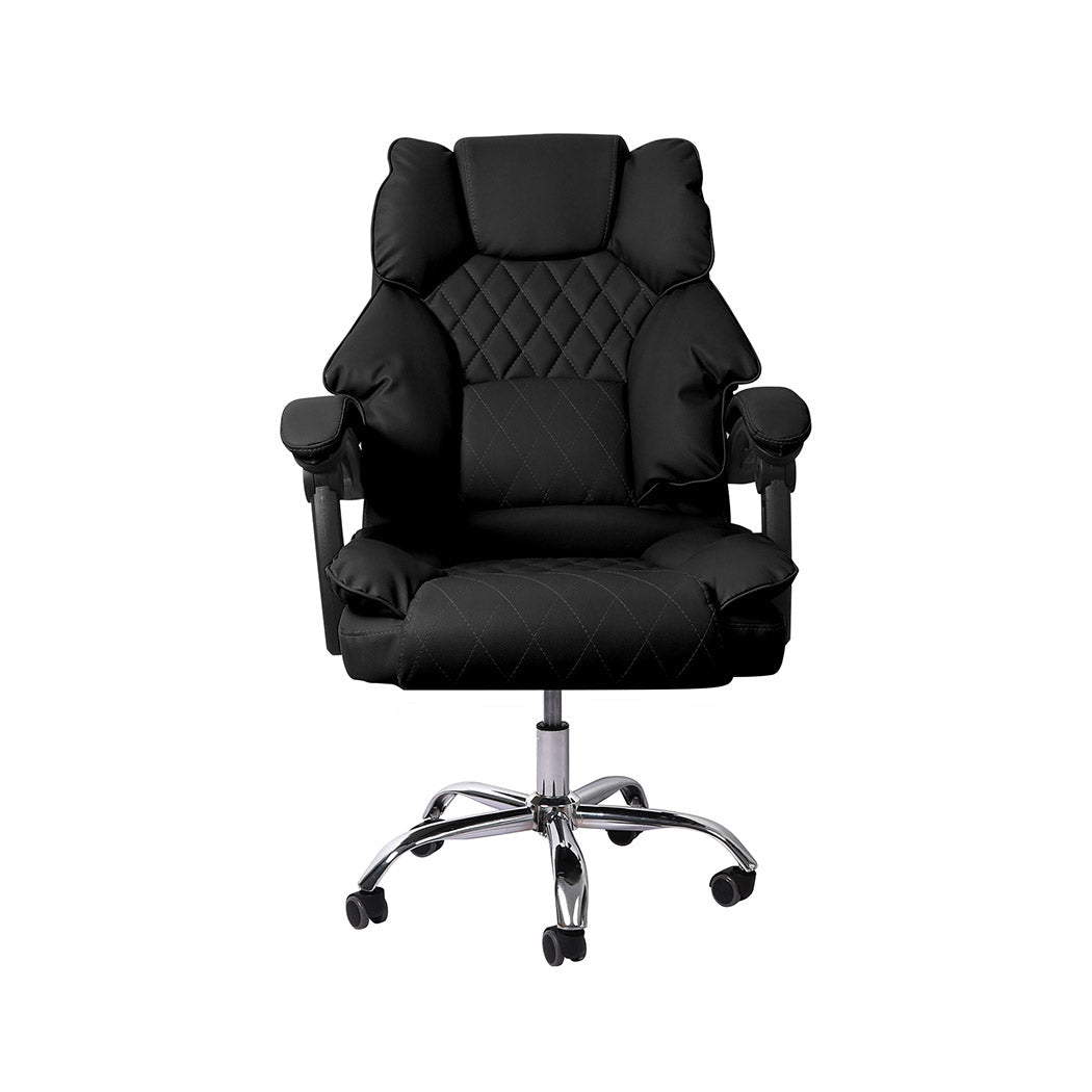 Office Gaming Chair with Adjustable Height and Recline - Black - Rivercity House & Home Co. (ABN 18 642 972 209) - Affordable Modern Furniture Australia