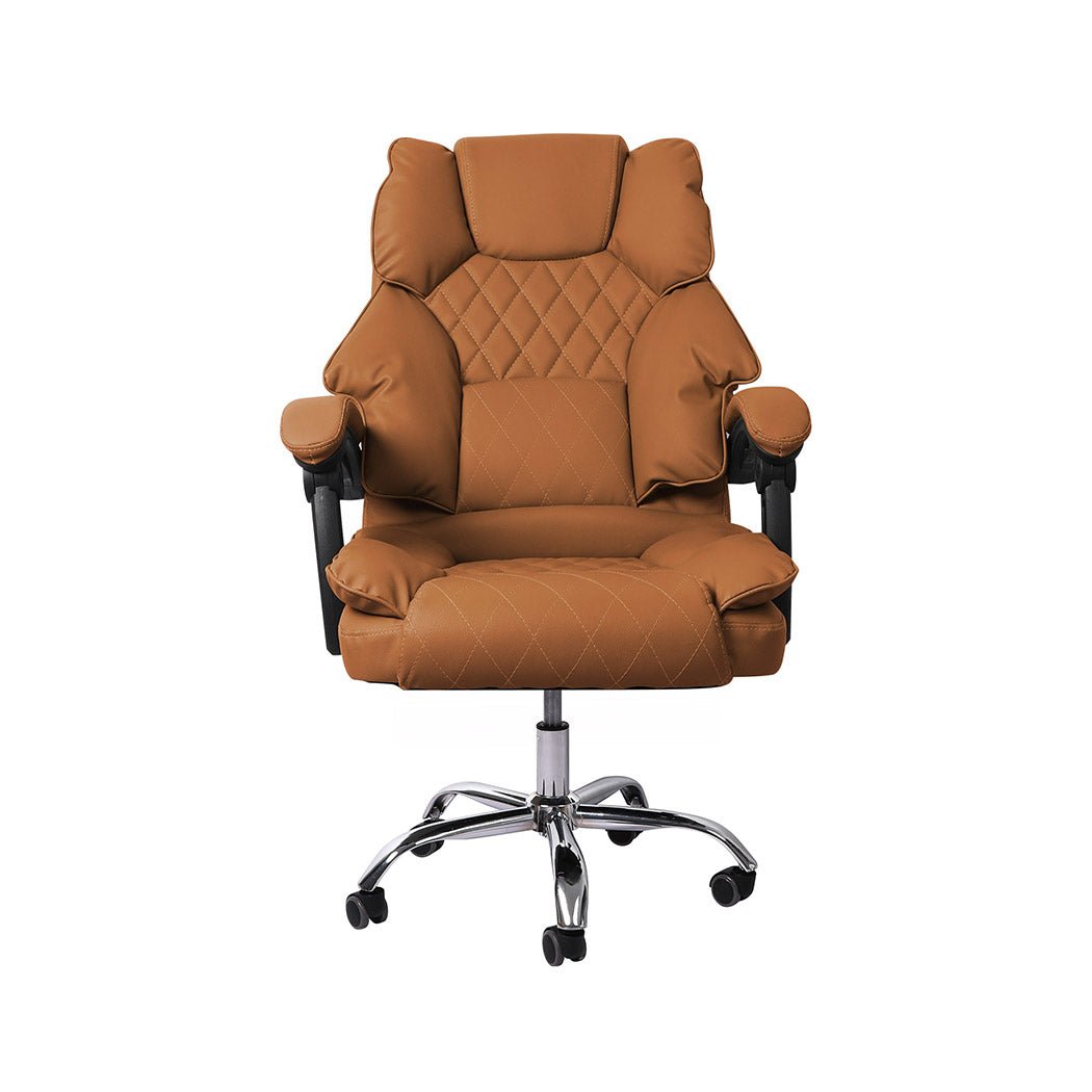 Office Gaming Chair with Adjustable Height and Recline - Brown - Rivercity House & Home Co. (ABN 18 642 972 209) - Affordable Modern Furniture Australia