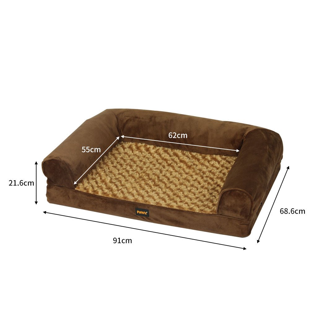 Orthopaedic Large Pet Bed Sofa with Memory Foam - Brown - Rivercity House & Home Co. (ABN 18 642 972 209) - Affordable Modern Furniture Australia