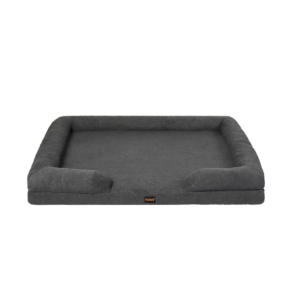 Orthopaedic Memory Foam Pet Sofa Bed with Raised Rim - Grey - Rivercity House & Home Co. (ABN 18 642 972 209) - Affordable Modern Furniture Australia