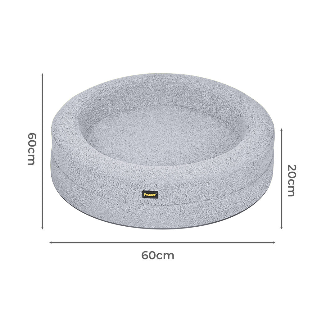 Orthopedic Memory Foam Calming Dog Bed with Bolstered Sides - Light Grey - Rivercity House & Home Co. (ABN 18 642 972 209) - Affordable Modern Furniture Australia