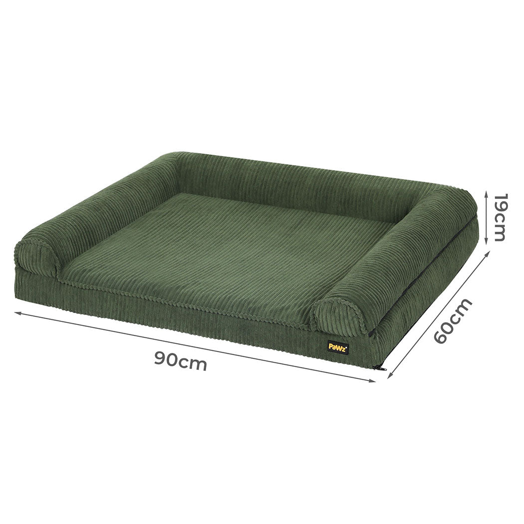 Orthopedic Non - Slip Dog Bed Mat with Bolstered Cushion - Green - Rivercity House & Home Co. (ABN 18 642 972 209) - Affordable Modern Furniture Australia