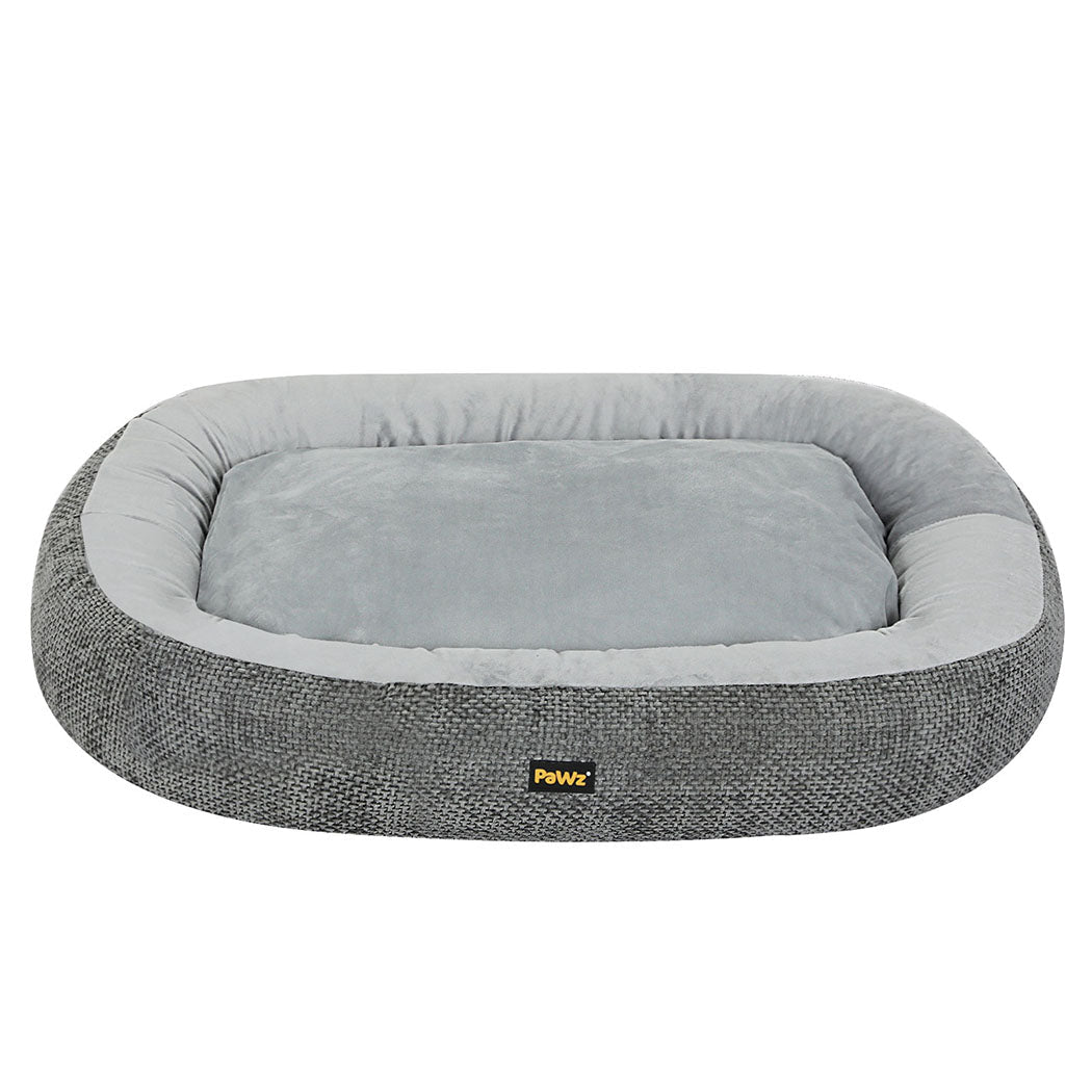 Orthopedic Plush Pet Bed with Non - Slip Base and Washable Cover - Grey - Rivercity House & Home Co. (ABN 18 642 972 209) - Affordable Modern Furniture Australia