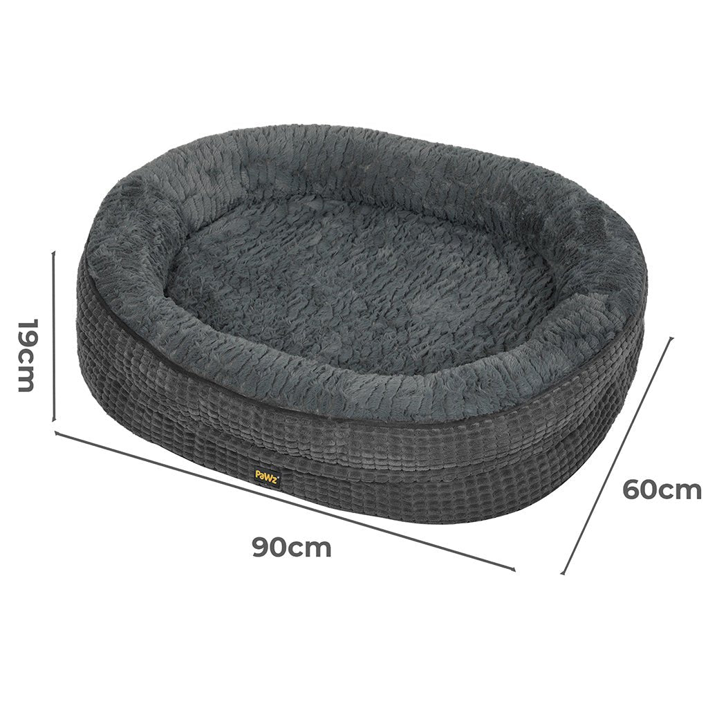 Orthopedic Plush Washable Dog Bed L Size - Grey - Rivercity House & Home Co. (ABN 18 642 972 209) - Affordable Modern Furniture Australia