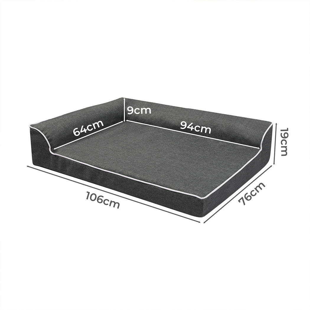 Orthopedic XL Dog Bed with Memory Foam Support - Grey - Rivercity House & Home Co. (ABN 18 642 972 209) - Affordable Modern Furniture Australia