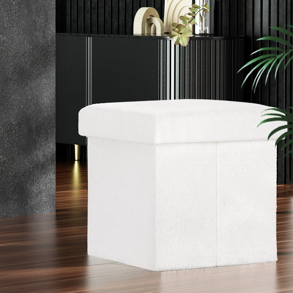 Ottoman Storage Foot Stool Vanity Square Teddy - Furniture > Living Room > Ottomans & Footstools - Rivercity House & Home Co. (ABN 18 642 972 209) - Affordable Modern Furniture Australia